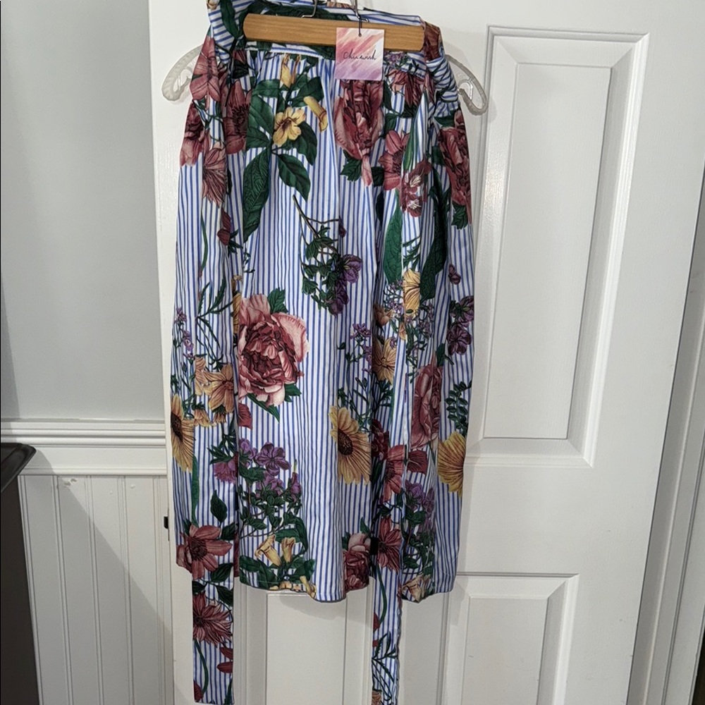 Floral Striped Skirt